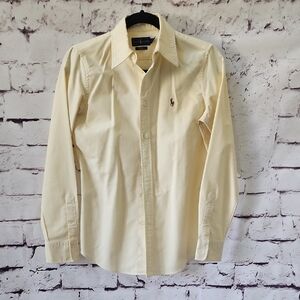 Ralph Lauren Men's Classic Yellow & White Custom Fit Oxford Shirt Size S - EUC